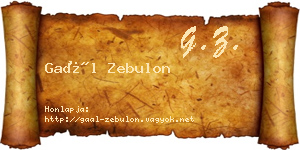 Gaál Zebulon névjegykártya